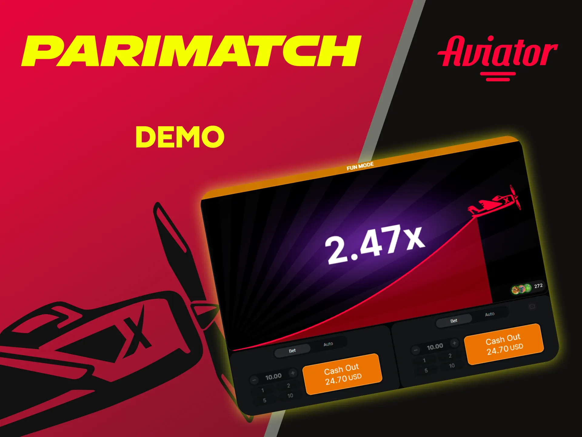 For training in the Aviator game there is a demo version from Parimatch.