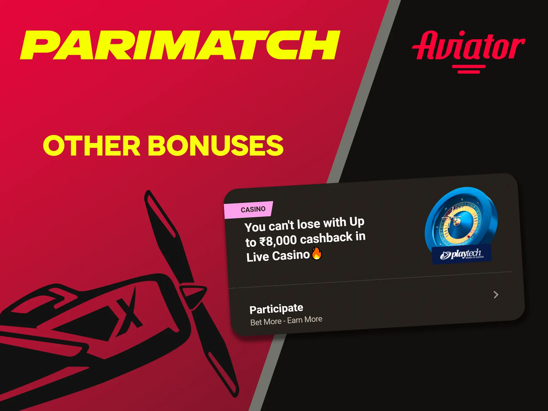 We will show you bonuses from Parimatch for the Aviator game.